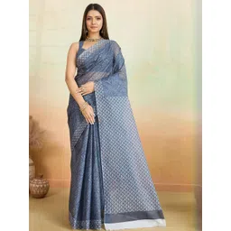 SHANVIKA Ethnic Motifs Printed Pure Cotton Saree-picture-17