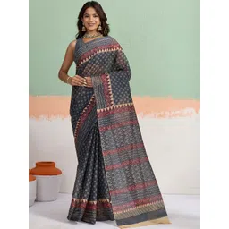 SHANVIKA Ethnic Motifs Pure Cotton Handloom Saree-picture-28