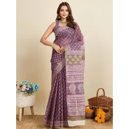 SHANVIKA Floral Printed Pure Cotton Saree Without Blouse Piece-picture-18