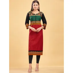 SHANVIKA Floral Printed Straight Regular Cotton Kurta-picture-31