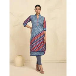 SHANVIKA Grey Cotton Abstract Kurta-picture-33