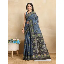 SHANVIKA Grey Cotton Printed Saree Without Blouse Piece-picture-39