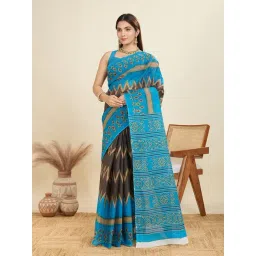 SHANVIKA Grey Pure Cotton Printed Saare-picture-13