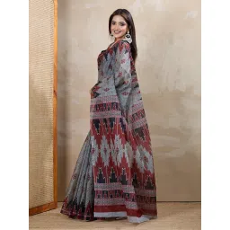 SHANVIKA Grey Pure Cotton Printed Saare image 3