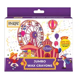 Shape Jumbo Wax Crayons 24 Shade Assorted Color, A010801-picture-39