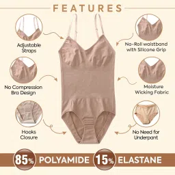 shapemour Thong Bodysuit for Women, Slimming Design Shapewear for Women, Tummy Control Body Shaper with Silicone Grip, No Steel Bones for All Day Comfort, Seamless Sculpting Bodyshaper image 3