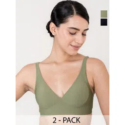 Shapercult Pack of 2 Lightly Padded Rapid-Dry Plunge Bras With All Day Comfort-picture-17