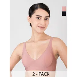 Shapercult Pack of 2 Lightly Padded Rapid-Dry Plunge Bras With All Day Comfort-picture-40