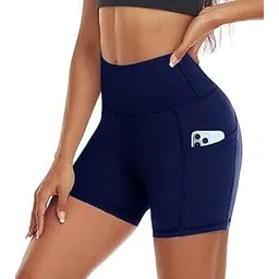 shaperx Nylon Spandex Shorts, Womens 5 Inch Workout Shorts High Waist Stretch Short for Gym/Yoga/Running/Biking Free Size (26 Till 32) Pack of 1-picture-15