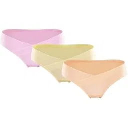 shaperx Women's Unique Styles Maternity Lightweight Panties High Cut Cotton Over Bump Underwear Brief Plus Size Pack of 3-picture-49