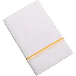 Sharan Elegance 100% Cotton Men's Light White Single Dhoti -4.00Mtrs Fancy Line Border Dhoti set of 1-picture-37
