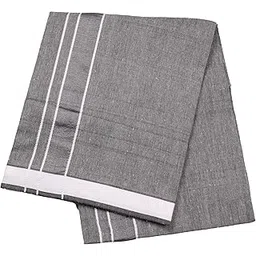 Sharan Elegance Cotton Men's Kerala Style Cotton Dhoti Single size -1.9 meters Set 1 white border-picture-43