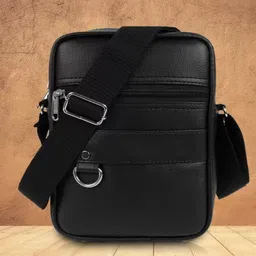 sharewell Black Men Sling Bag Men sling bag,hand bag for boys,tablet bag, new stylish bag for men-picture-16