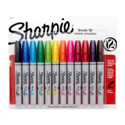 Sharpie Brush Tip Permanent Marker Assorted Color for Home & Office (Pack of 12 Pcs)-picture-24