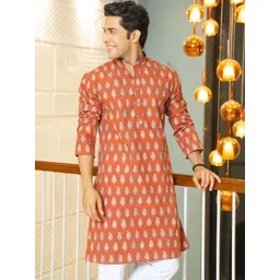 Shasak Men Ethnic Motifs Printed Festive Cotton Straight Kurta-picture-11