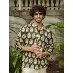 Shasak Men Ethnic Motifs Printed Festive Cotton Straight Kurta-picture-12