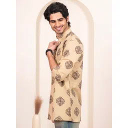 Shasak Men Ethnic Motifs Printed Mandarin Collar Cotton Straight Kurta image 2