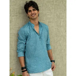 Shasak Men Mirror Work Kurta-picture-35