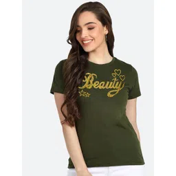shashvi Women Green Typography Printed T-shirt-picture-37