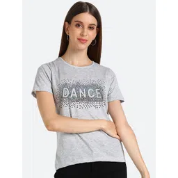 shashvi Women Grey Melange Embellished T-shirt-picture-32