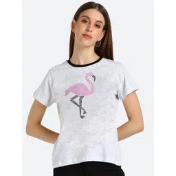 shashvi Women Grey Printed embellished T-shirt-picture-15