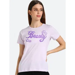 shashvi Women Purple Typography Printed T-shirt-picture-38