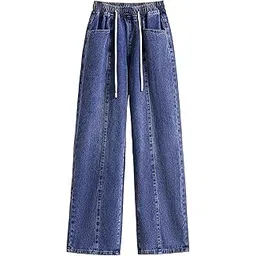 shasmi Women's Blue Denim High Waist Wide Leg Jeans Pant, Baggy Jeans for Women (Jeans 192)-picture-33
