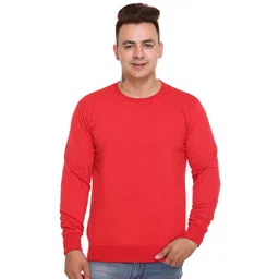 SHAUN Men's Solid Round Neck Full Sleeve Sweatshirt-picture-11