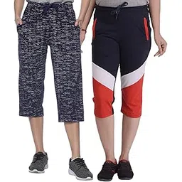 shaun Women's Regular Fit Capri (Pack of 2) (B07NTKMMN3_Multicolored_Medium )-picture-51