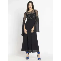SHAYE Black Embroidered Casual Dress-picture-33