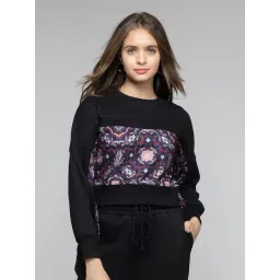 SHAYE Black Polyester Regular fit Print Sweatshirts-picture-16