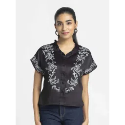 SHAYE Black Printed Top-picture-33