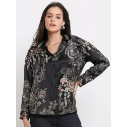 SHAYE Black Satin Printed Shirt-picture-15