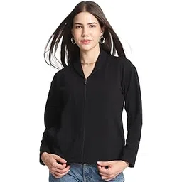 shaye Black Shawl Collar Solid Full Sleeves Casual Jackets For Women-picture-11