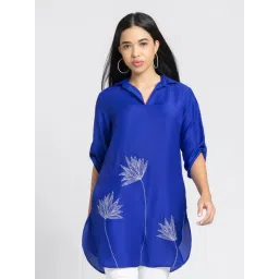 SHAYE Blue & White Embroidered Kurti-picture-45