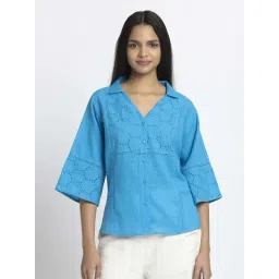 SHAYE Blue Casual Shirt-picture-29