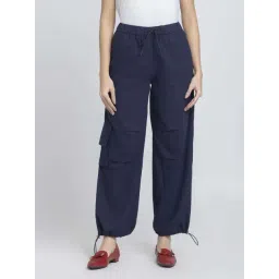 SHAYE Blue Casual Trousers-picture-42