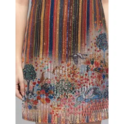 SHAYE Blue Embellished A Line Dress image 5