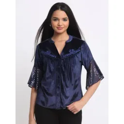 SHAYE Blue Velvet Solid Shirt-picture-26