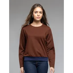 SHAYE Brown Solid Sweatshirt-picture-23