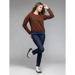 SHAYE Brown Solid Sweatshirt image 5