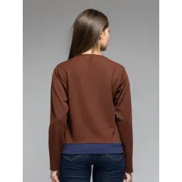 SHAYE Brown Solid Sweatshirt image 2