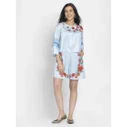 Shaye Floral Printed Scoop Neck Top With Shorts-picture-45