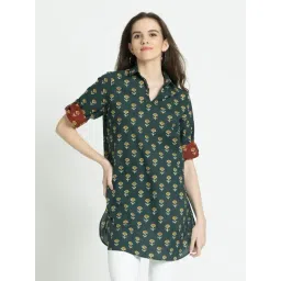 SHAYE Green Cotton Printed Kurti-picture-41