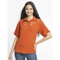 SHAYE Orange Casual Shirt-picture-34