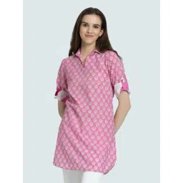 SHAYE Pink Cotton Printed Kurti-picture-11