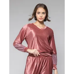 SHAYE Pink Embellished Sweatshirt-picture-18