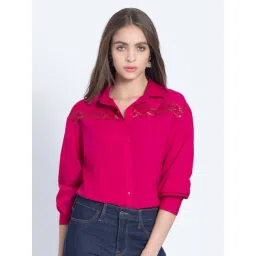 SHAYE Pink Lace Work Shirt-picture-22