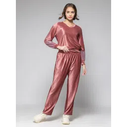 SHAYE Pink Polyester Regular fit Embellished Jump suits-picture-48