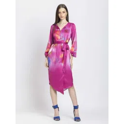 SHAYE Pink Printed Casual Dress-picture-26